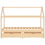 Estructura de cama infantil con cajones madera de pino 90x200cm