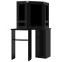 Tocador de esquina con LED negro 111x54x141,5 cm