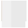 Armario de madera contrachapada blanco brillante 100x32,5x35 cm