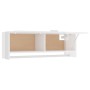 Armario de madera contrachapada blanco brillante 100x32,5x35 cm