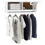 Armario de madera contrachapada blanco brillante 100x32,5x35 cm