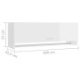 Armario de madera contrachapada blanco brillante 100x32,5x35 cm