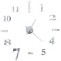 Reloj de pared 3D de diseño moderno 100 cm XXL plateado