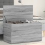 Baúl de almacenaje madera contrachapada gris Sonoma 84x42x46 cm