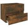 Mueble de lavabo contrachapado roble ahumado 60x38,5x45 cm
