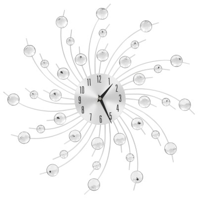 Reloj de pared con movimiento de cuarzo 50 cm plateado