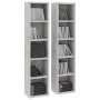 Estantería de CD 2 uds gris hormigón contrachapada 21x16x93,5cm