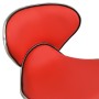 Silla de oficina de cuero sintético rojo
