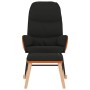 Silla mecedora con reposapiés tela negro