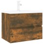 Mueble de baño con lavabo madera contrachapada roble ahumado