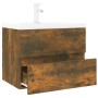 Mueble de baño con lavabo madera contrachapada roble ahumado