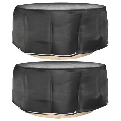 Fundas para muebles de jardín 2 uds 10 ojales redonda Ø260x90cm