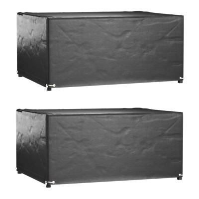 Fundas muebles jardín 2 uds 8 ojales rectangular 160x120x75 cm