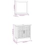 Conjunto de muebles de baño 2 piezas madera maciza de nogal