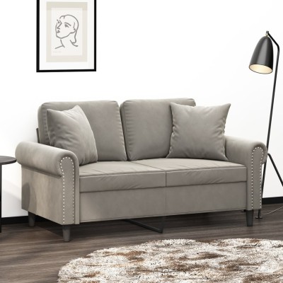 Cojines decorativos 2 uds terciopelo gris claro 40x40 cm