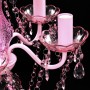 Lámpara de araña de cristal 5 bombillas rosa