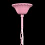 Lámpara de araña de cristal 5 bombillas rosa