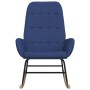 Silla mecedora de tela azul