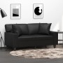 Cojines decorativos 2 uds cuero sintético negro 40x40 cm
