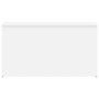 Baúl de almacenamiento madera contrachapada blanco 84x42x46 cm
