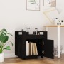 Carrito de escritorio madera contrachapada negro 60x45x60 cm