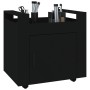 Carrito de escritorio madera contrachapada negro 60x45x60 cm