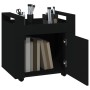 Carrito de escritorio madera contrachapada negro 60x45x60 cm