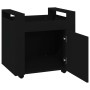 Carrito de escritorio madera contrachapada negro 60x45x60 cm