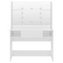 Tocador de maquillaje luces LED MDF blanco brillo 100x40x135 cm