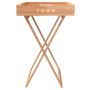 Mesa bandeja plegable madera maciza nogal 52x36x56,5 cm