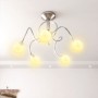 Lámpara de techo pantallas cristal redonda 5 bombillas LED G9