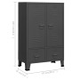 Armario industrial acero gris antracita 67x35x107 cm