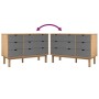 Cajonera OTTA madera maciza pino marrón y gris 111x43x73,5 cm
