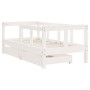 Estructura cama niños con cajones madera pino blanco 70x140 cm