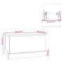 Baúl de almacenaje madera contrachapada negro 50x30x28 cm