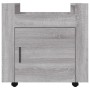 Carrito de escritorio contrachapada gris Sonoma 60x45x60 cm