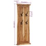 Percheros 2 unidades madera maciza de acacia 38x100 cm