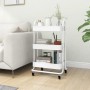 Carrito de cocina 3 niveles acero blanco 43x34x79 cm