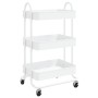Carrito de cocina 3 niveles acero blanco 43x34x79 cm
