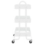 Carrito de cocina 3 niveles acero blanco 43x34x79 cm