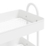 Carrito de cocina 3 niveles acero blanco 43x34x79 cm