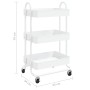 Carrito de cocina 3 niveles acero blanco 43x34x79 cm