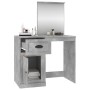 Tocador espejo madera contrachapada gris hormigón 90x50x132,5cm
