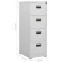 Armario archivador de acero gris claro 46x62x133 cm