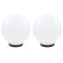 Juego de lámparas de bola LED 2 piezas esféricas 25 cm PMMA