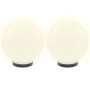 Juego de lámparas de bola LED 2 piezas esféricas 25 cm PMMA
