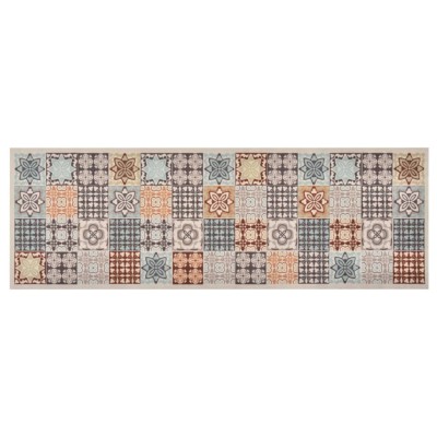 Alfombra de cocina lavable mosaico de colores 45x150 cm