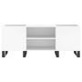 Mueble para discos madera contrachapada blanco 121x38x48 cm