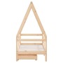Estructura de cama para niños con cajones madera pino 70x140 cm
