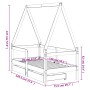 Estructura de cama para niños con cajones madera pino 70x140 cm